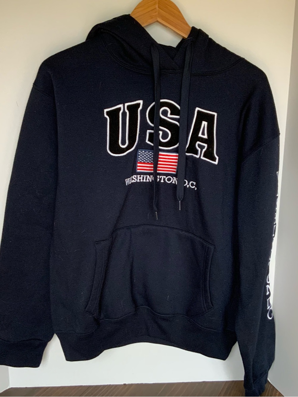 USA Washington DC Flag navy blue  Hoodie Sweatshirt - Washington D.C.